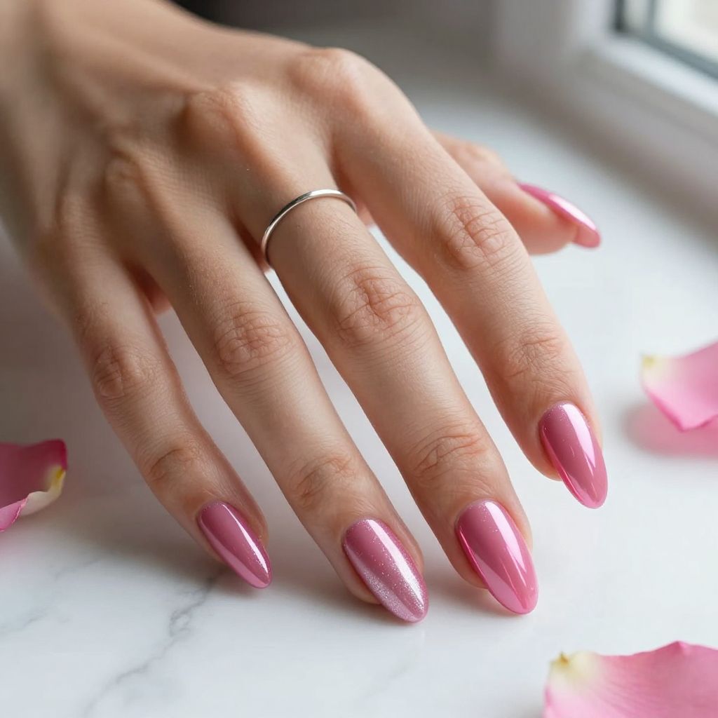 Fuchsia Chrome Nails