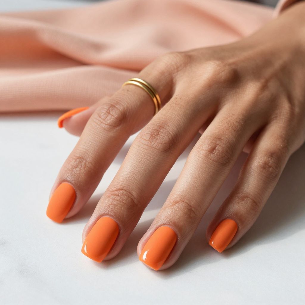 Tangerine Matte Nails