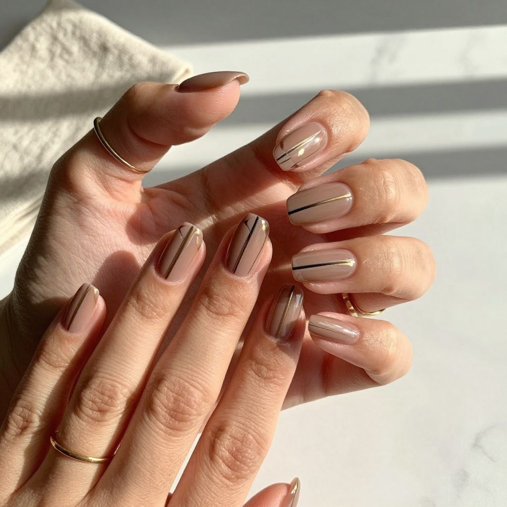 Warm Taupe Minimalist Geometric