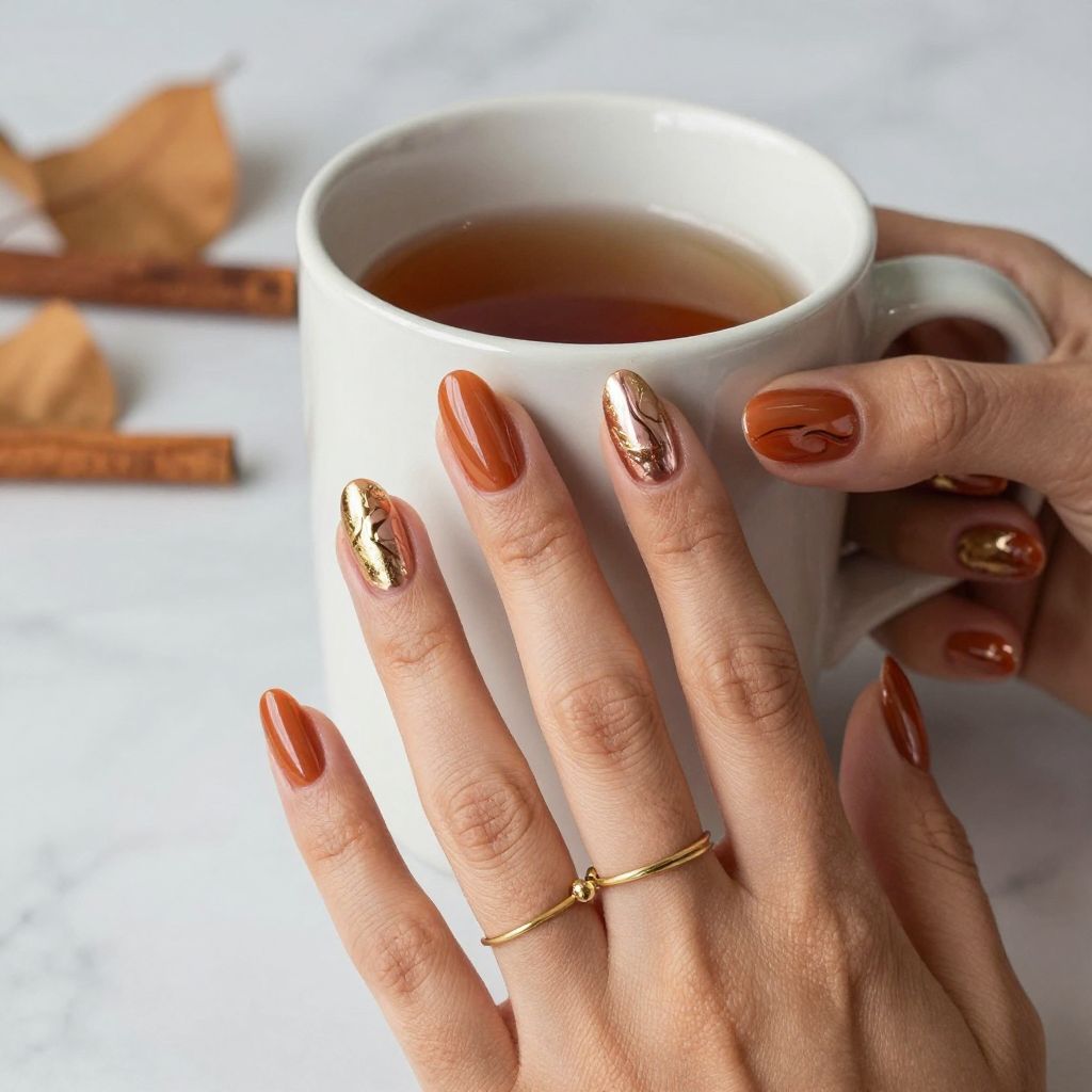 Terracotta Metallic Swirl