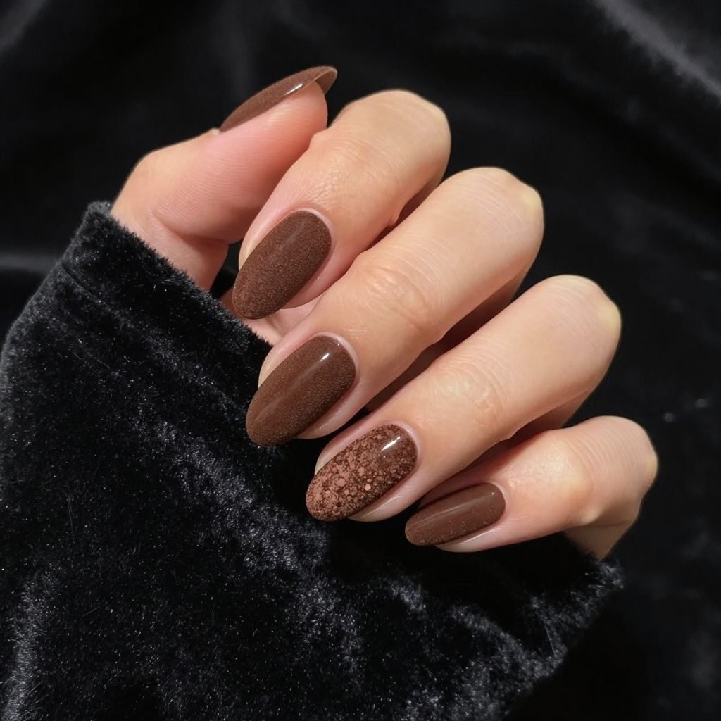 Brown nails idea 11
