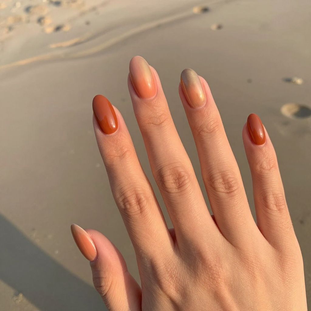Brown nails idea 12