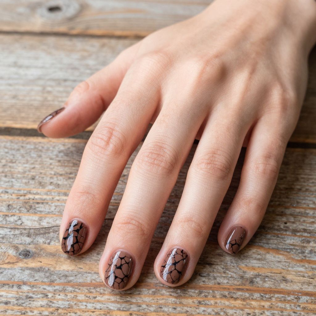 Brown nails idea 13
