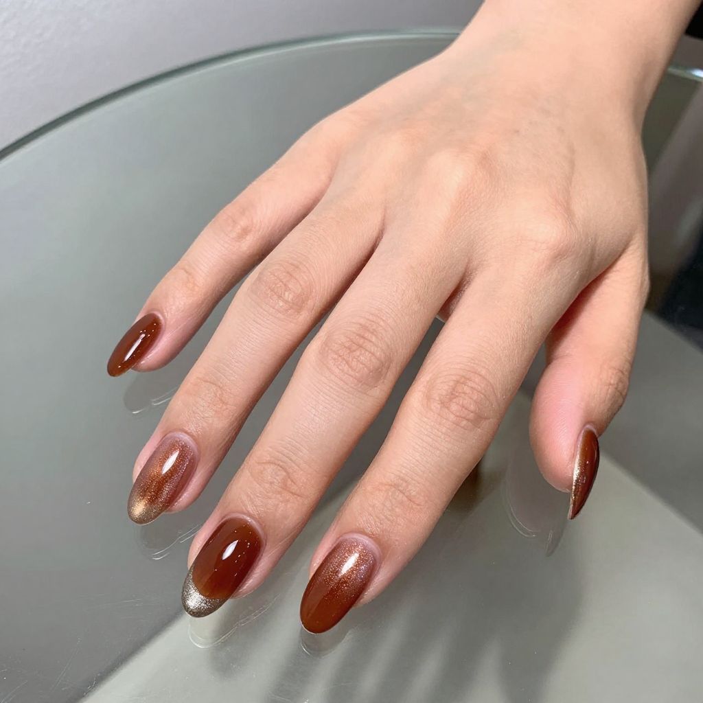 Brown nails idea 15