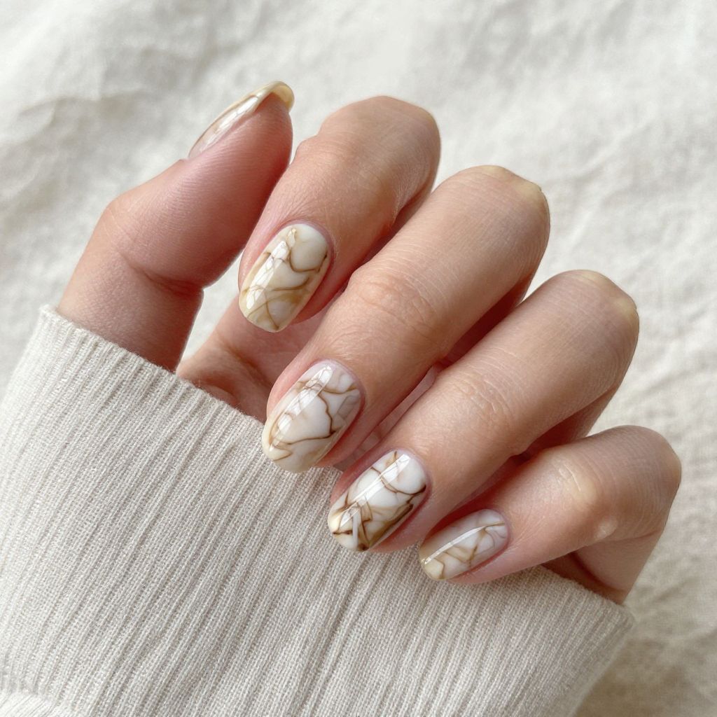 Brown nails idea 7