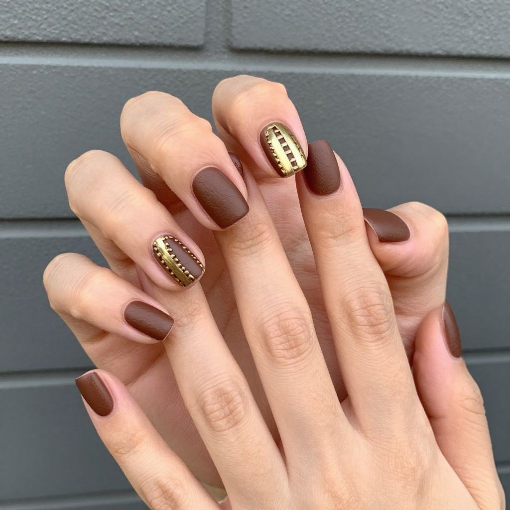 Brown nails idea 10