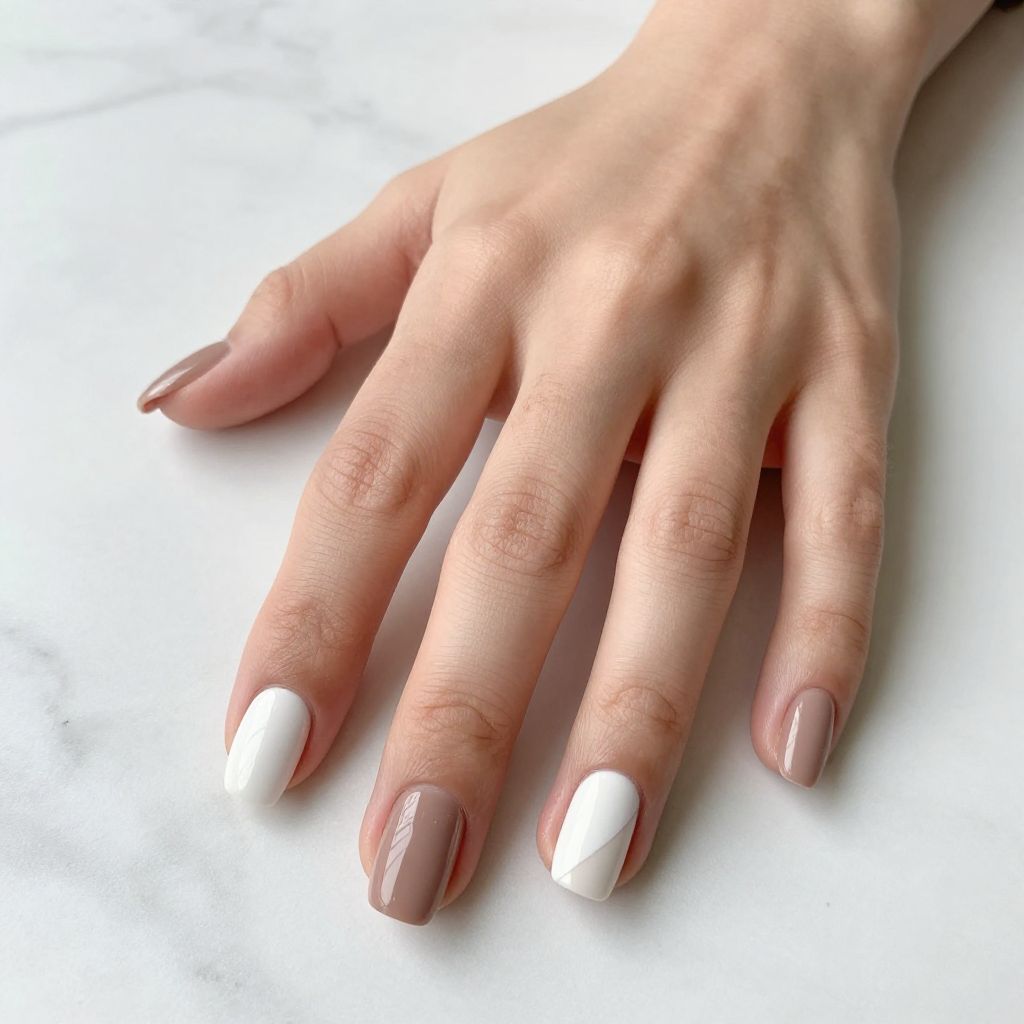 Brown nails idea 13