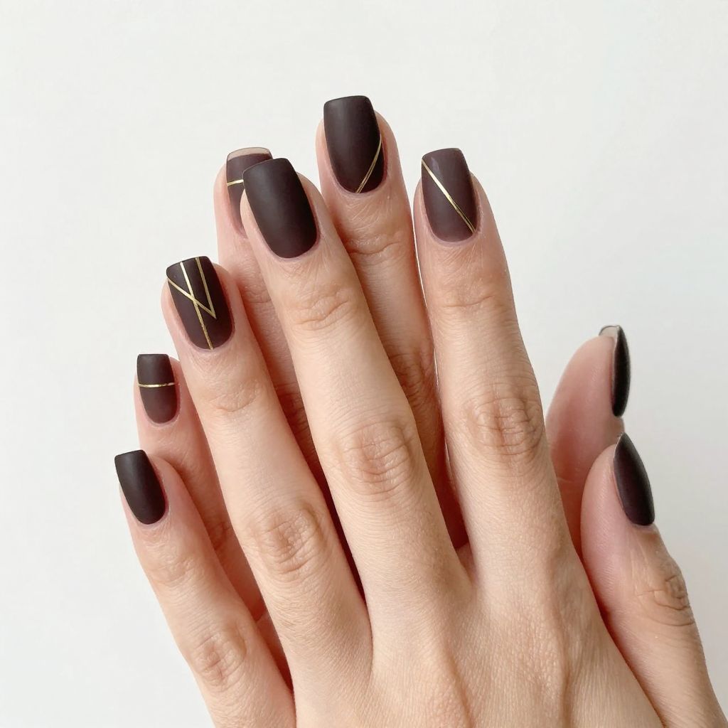 Brown nails idea 4