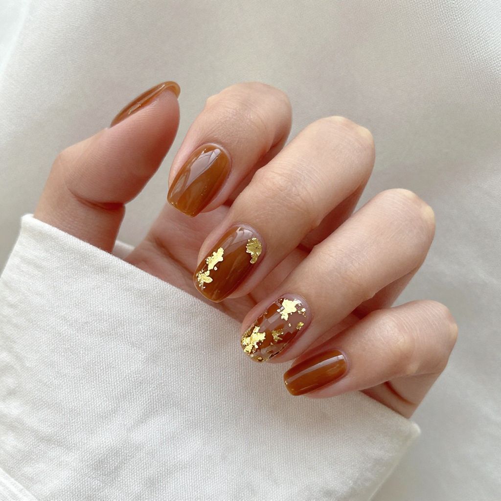 Brown nails idea 5