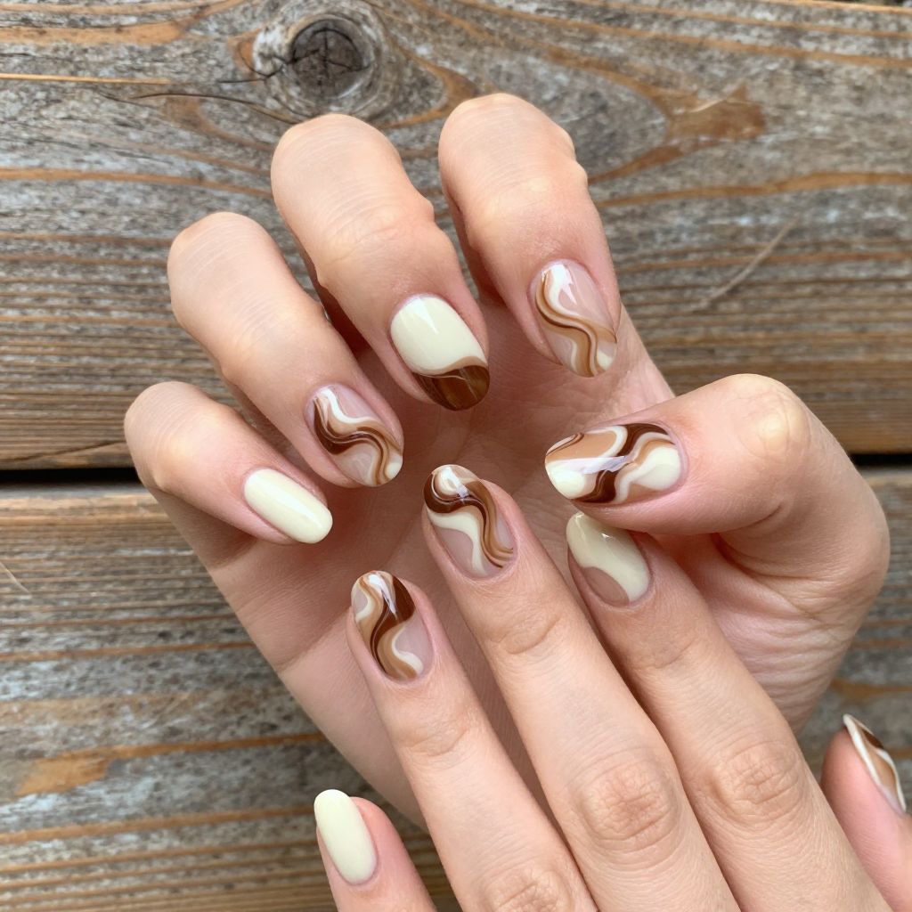 Brown nails idea 6