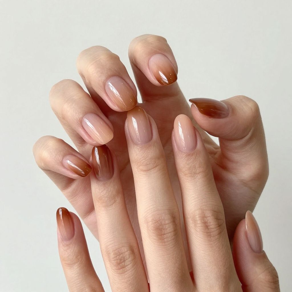Brown nails idea 7