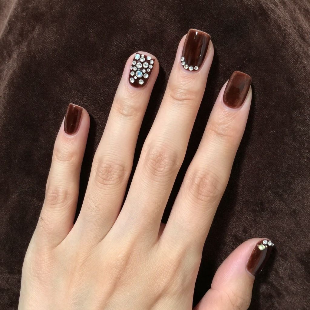 Brown nails idea 8