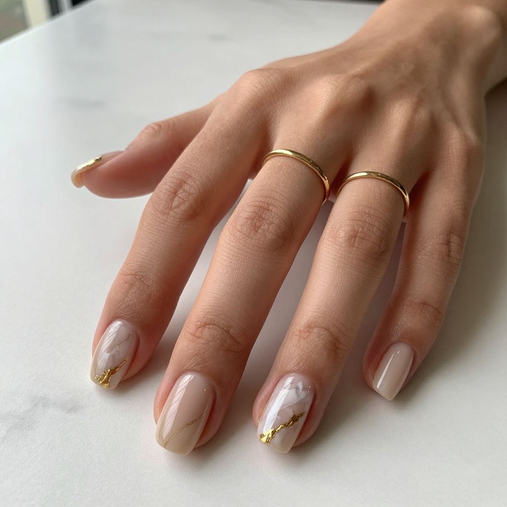 Brown Marble with Gold Accents