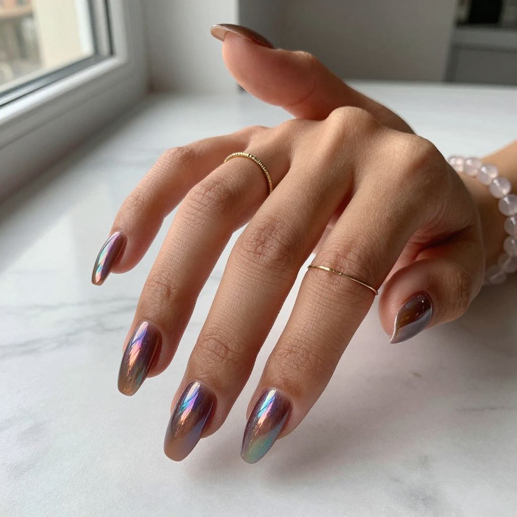 Brown with Holographic Shimmer
