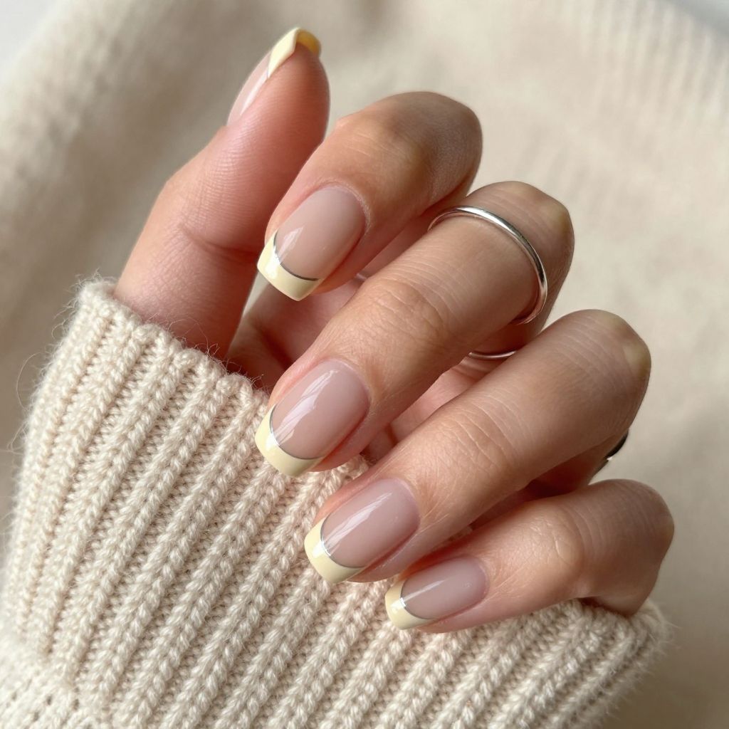 Hazelnut half moon brown nails