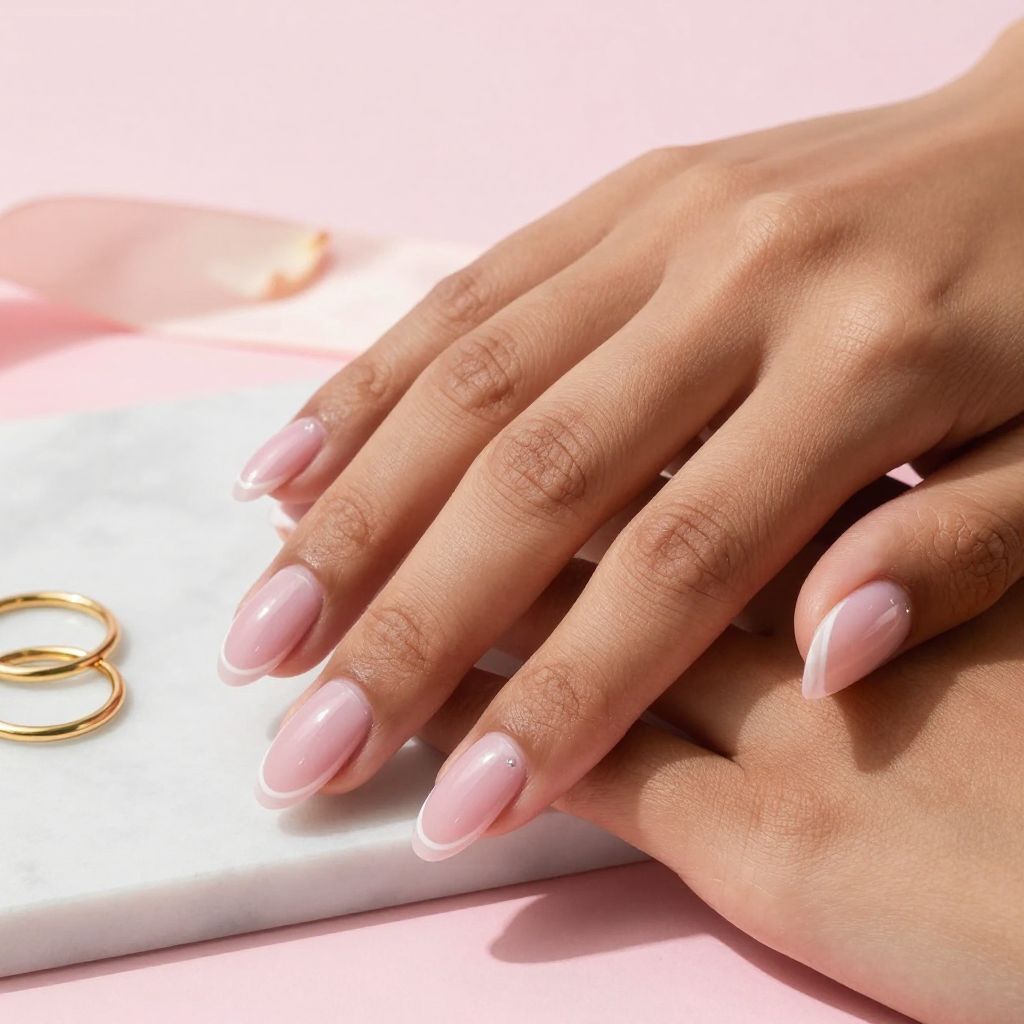 Glossy Ballet Pink Coffin Nails