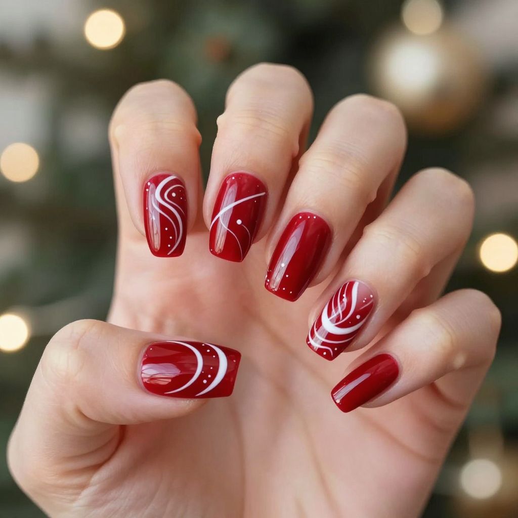 Candy Cane nail idea 1