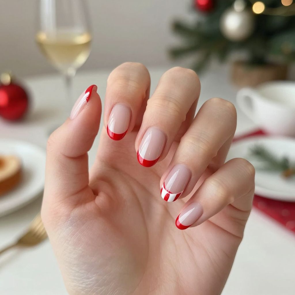 Candy Cane nail idea 6