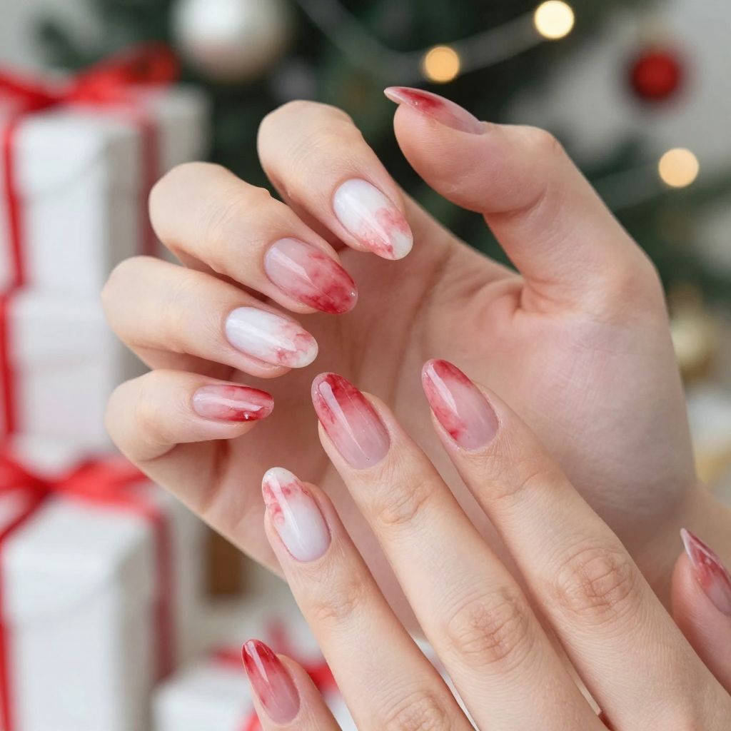 Candy Cane nail idea 9