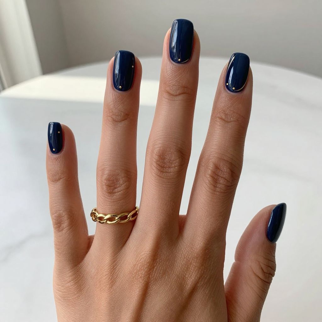 Classic Navy Cat Eye with Gold Line