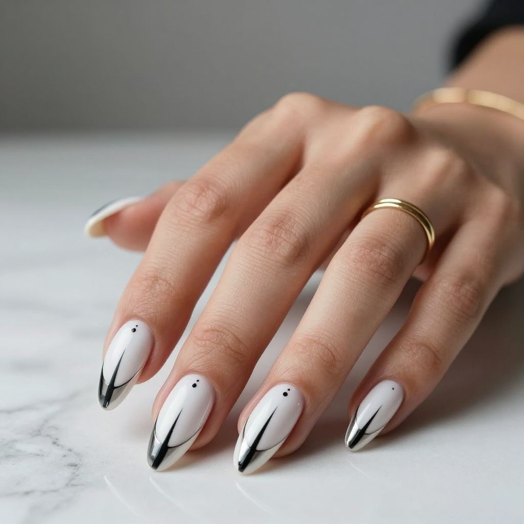 Black and White Contrast Cat Eye