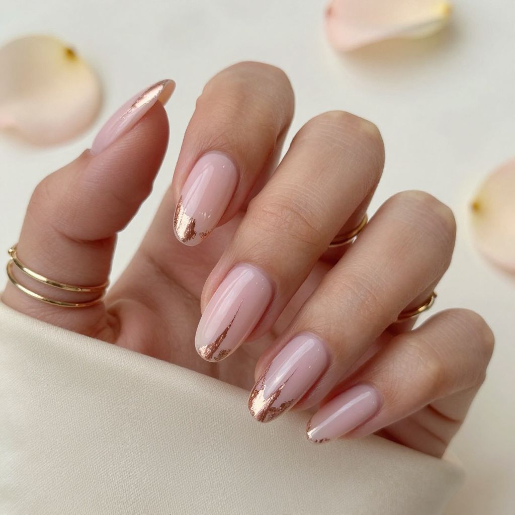 Soft Pink Cat Eye with Rose Gold Foil
