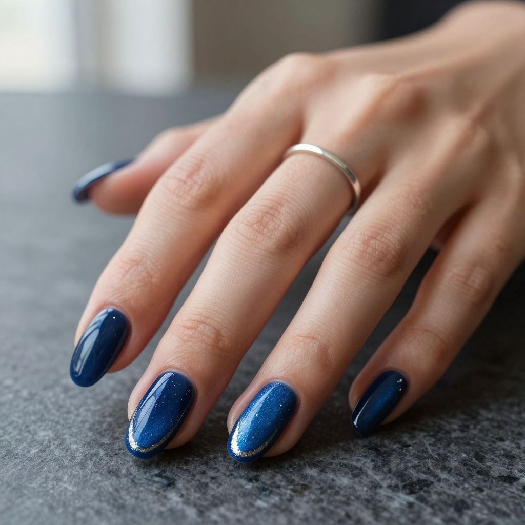 Midnight Blue Cat Eye with Platinum Chrome