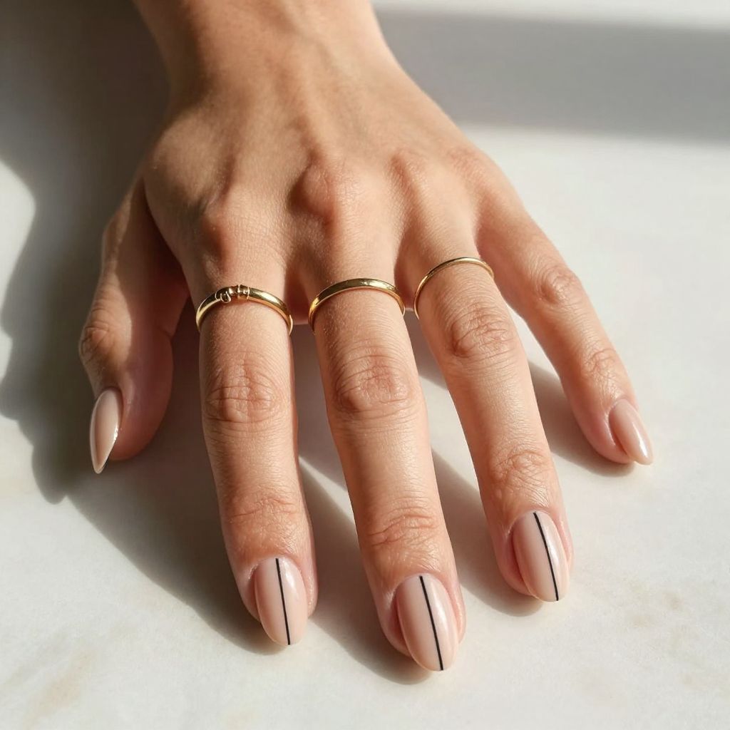 Nude Cat Eye with Thin Black Liner