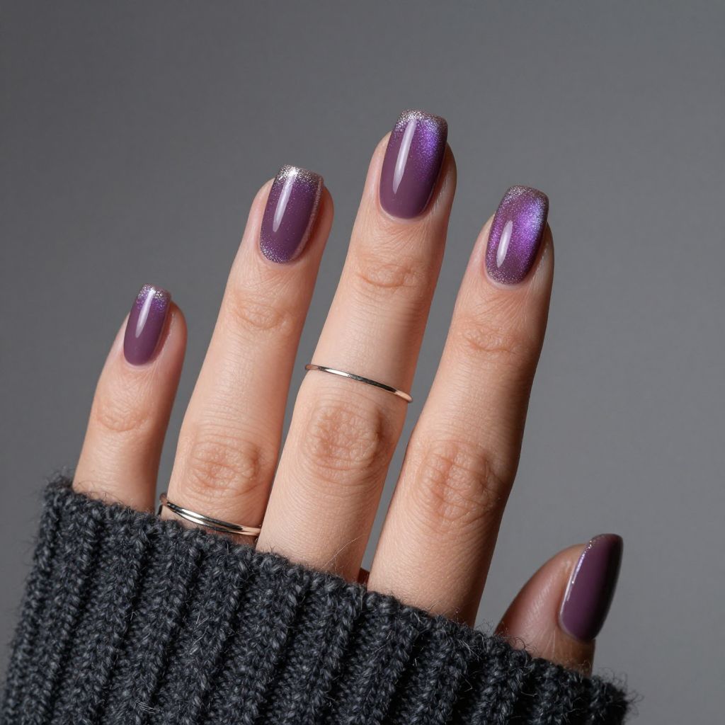Smoky amethyst cat eye nails
