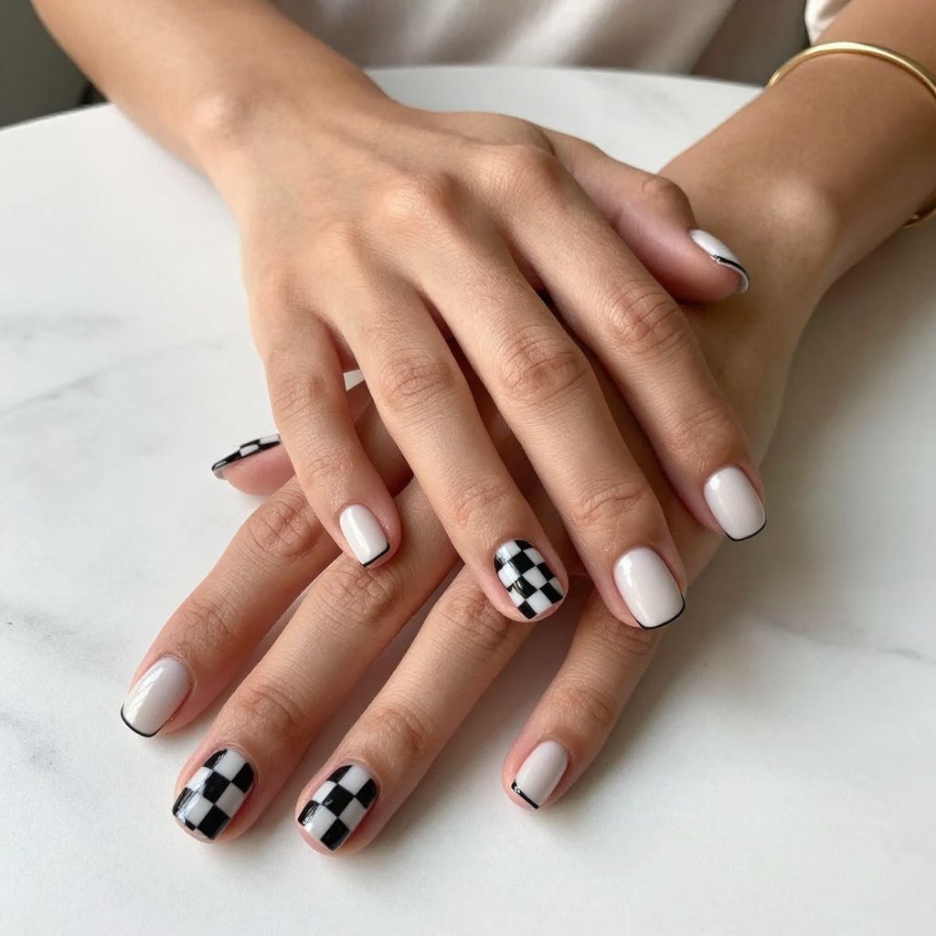 Classic Black and White Checkers