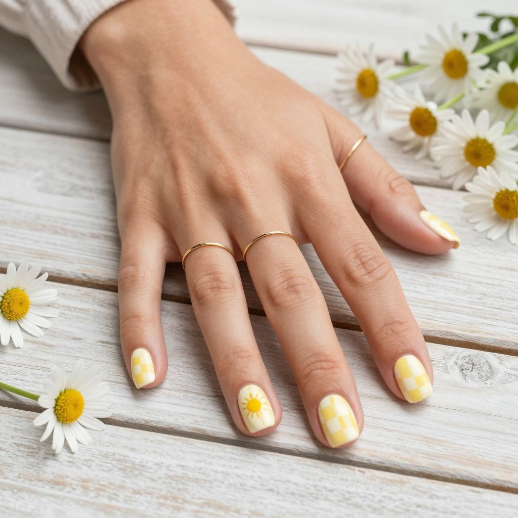 Yellow and White Sunny Checks