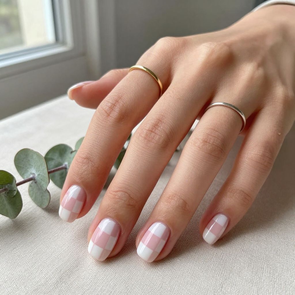 Micro Checkers on Short Nails