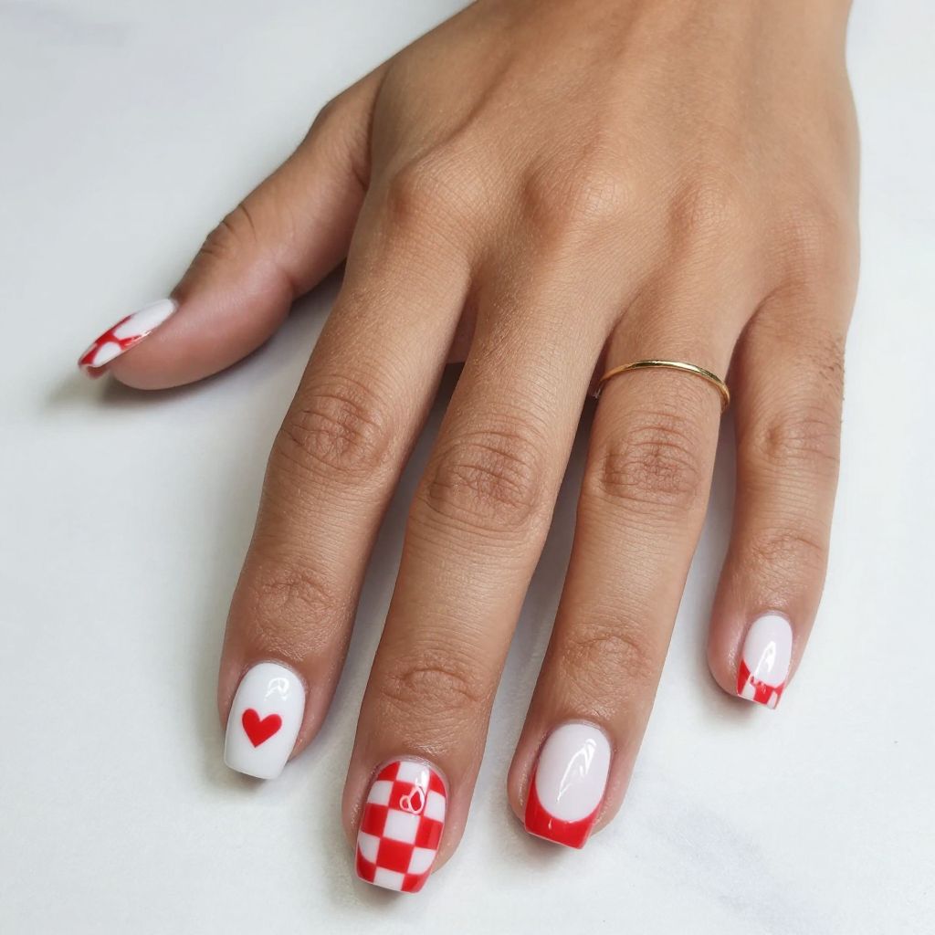 Red and White Retro Checkers