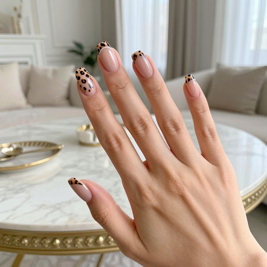 Cheetah print nail idea 13