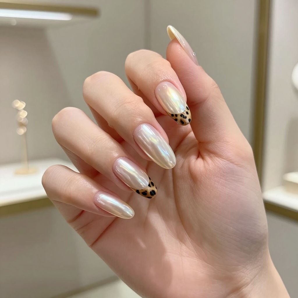 Cheetah print nail idea 14
