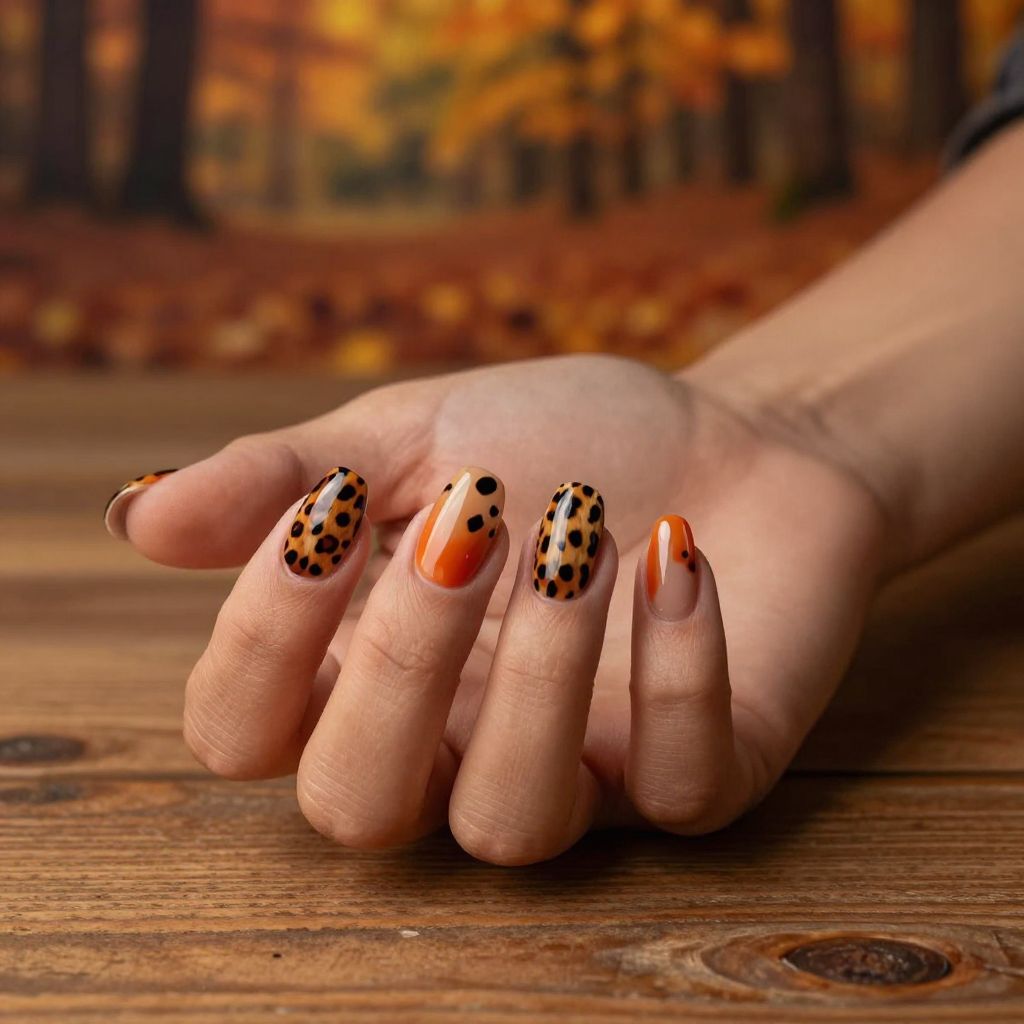 Cheetah print nail idea 8