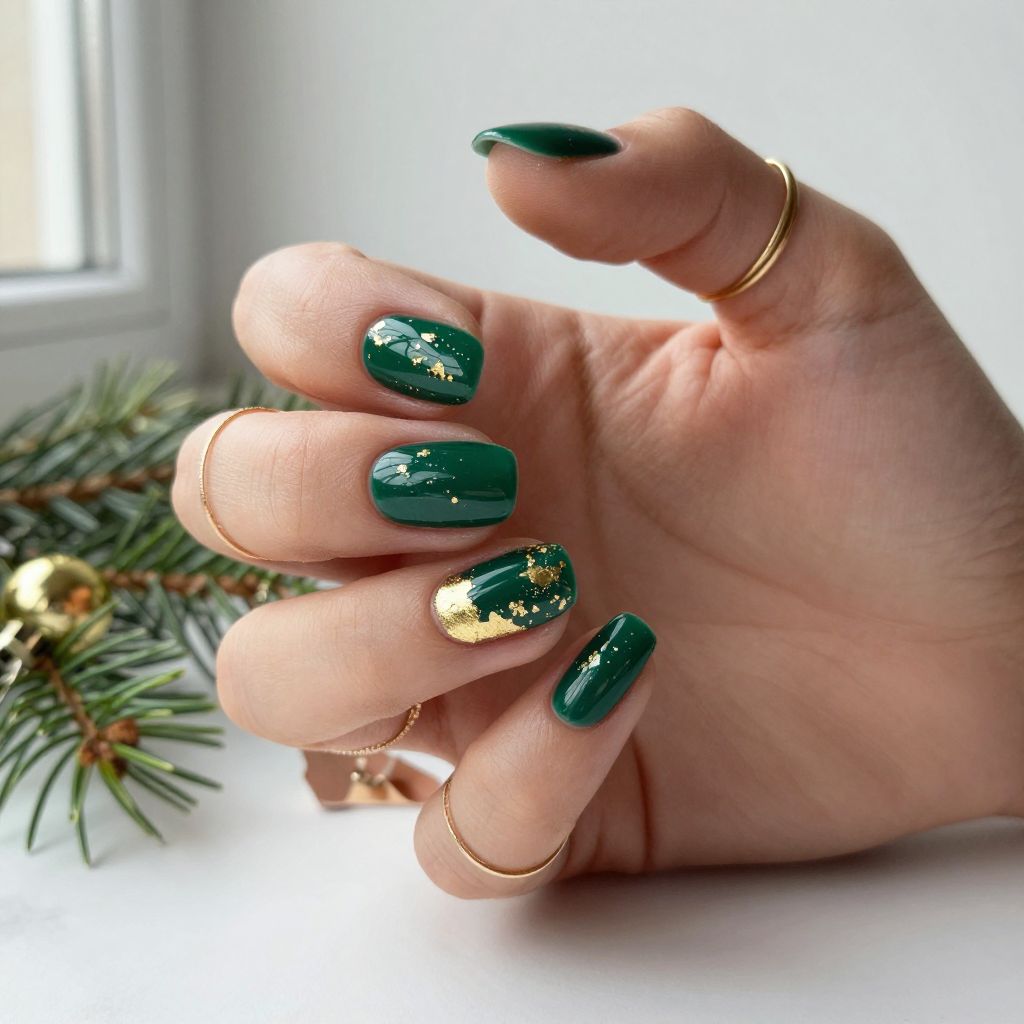 Deep Emerald with Gold Foil Accents