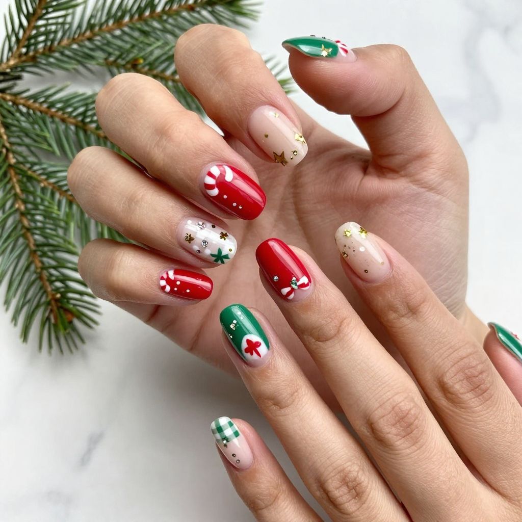 Christmas Gel Nail Idea 15