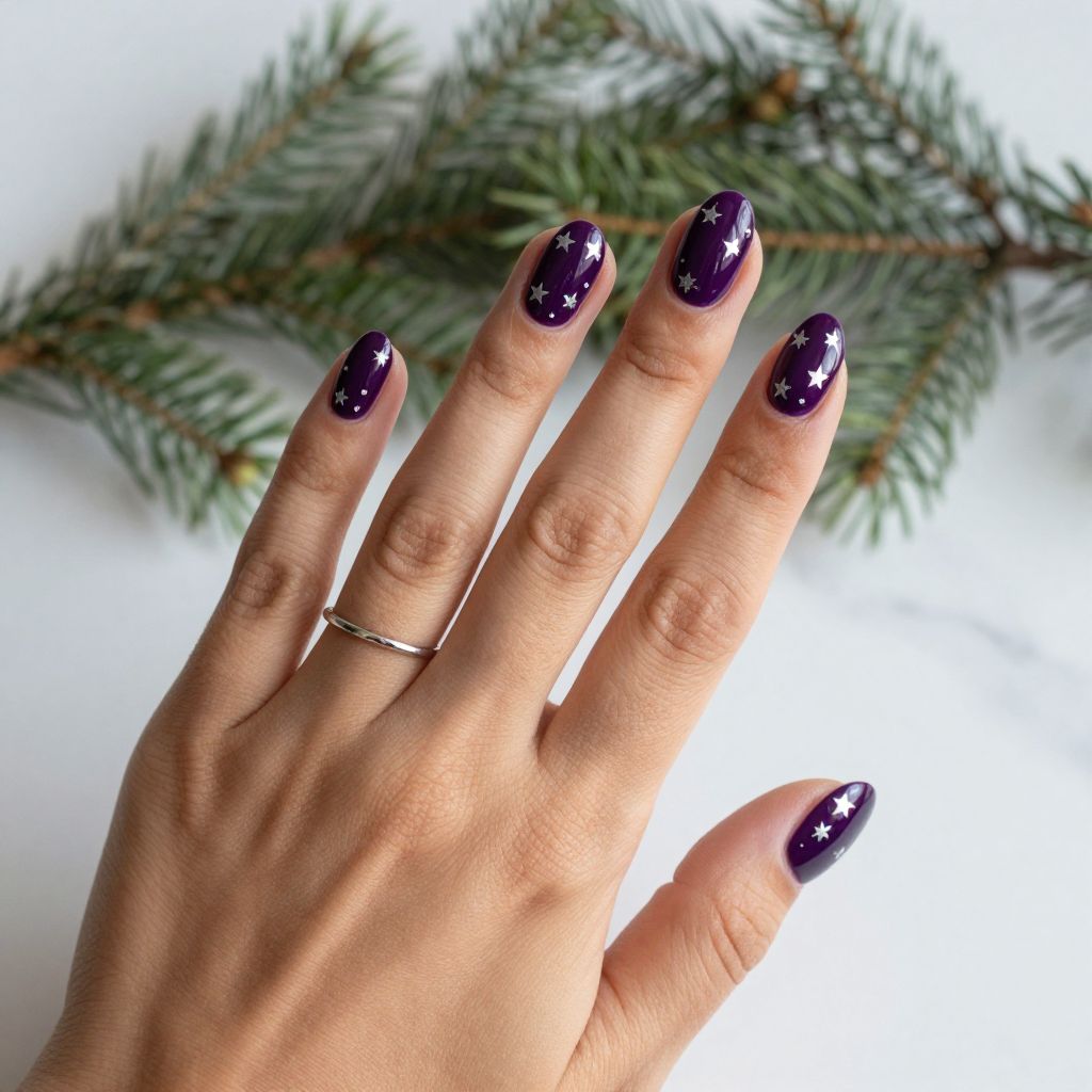 Deep Purple with Silver Stars