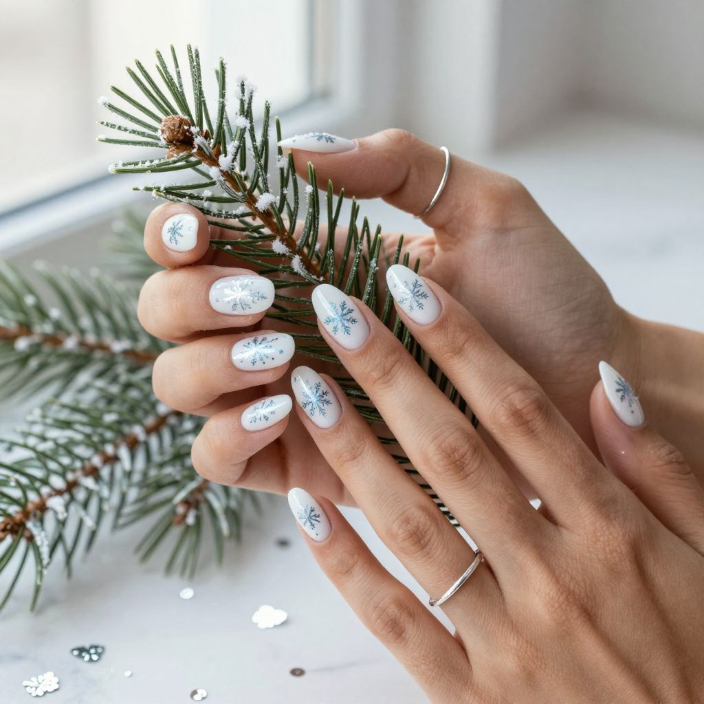 Snowy White with Snowflake Details