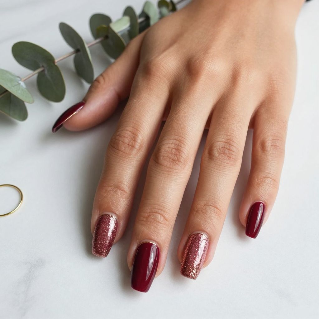 Burgundy with Champagne Sparkle
