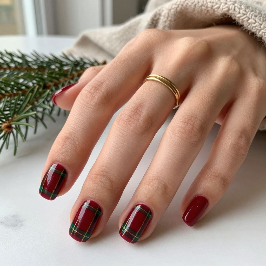 Plaid Pattern in Red and Green