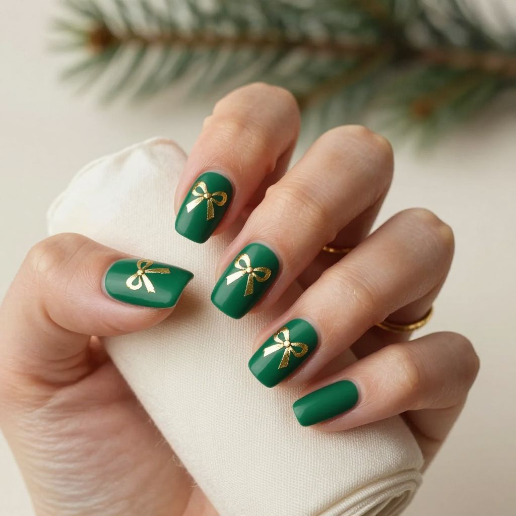 Gift wrap foil bows nails