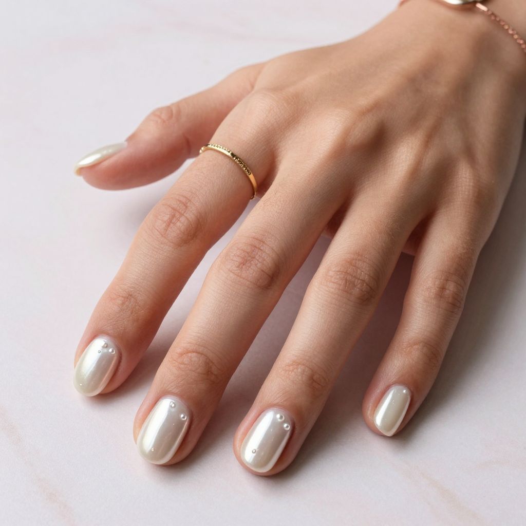 Pearl Chrome Round Nails
