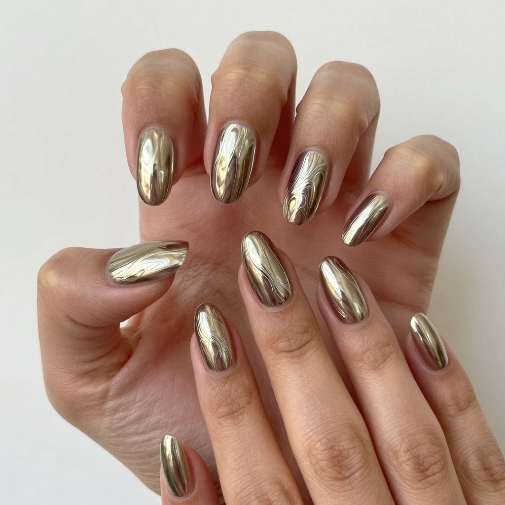 Chrome nail idea 14