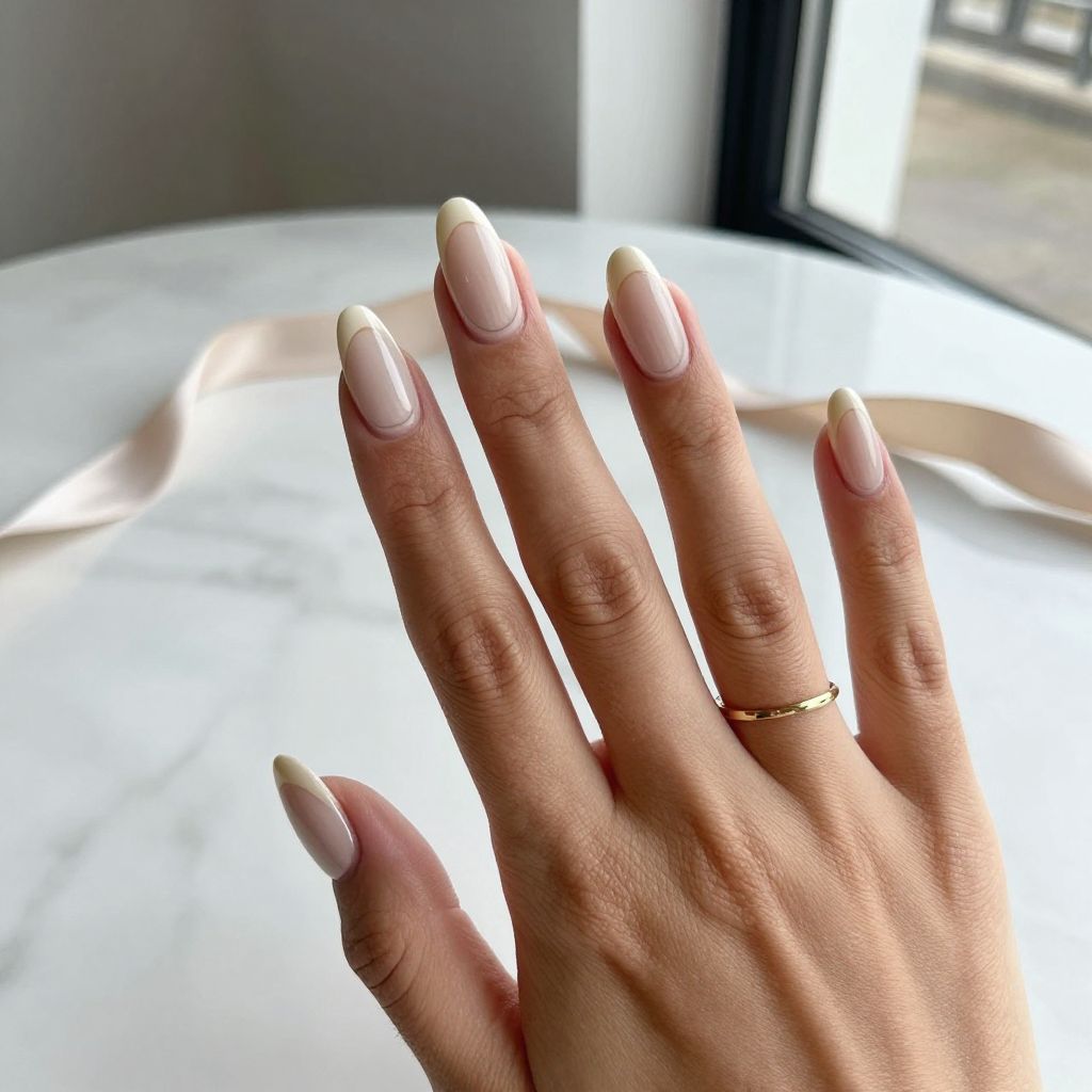 Cream Base with Negative Space Triangles