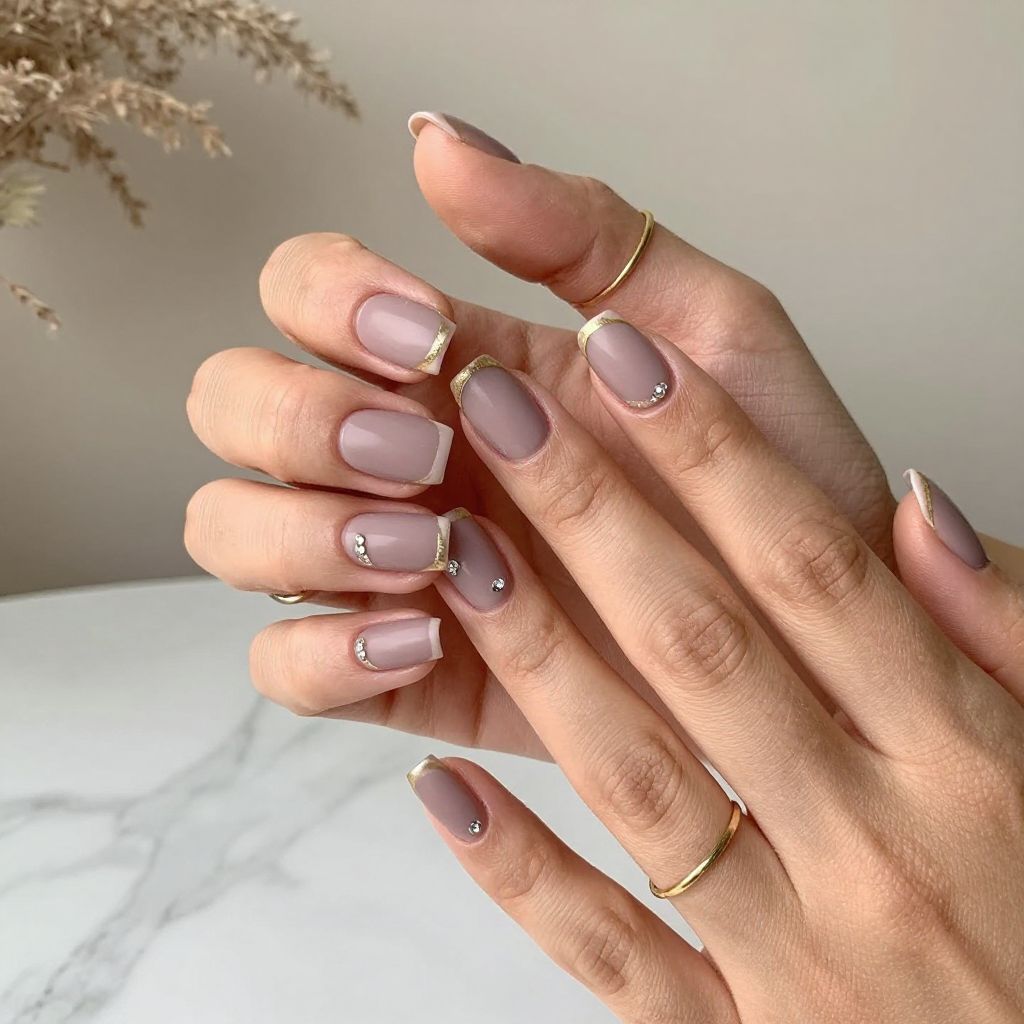Dusty Mauve with Minimalist Gold Foil