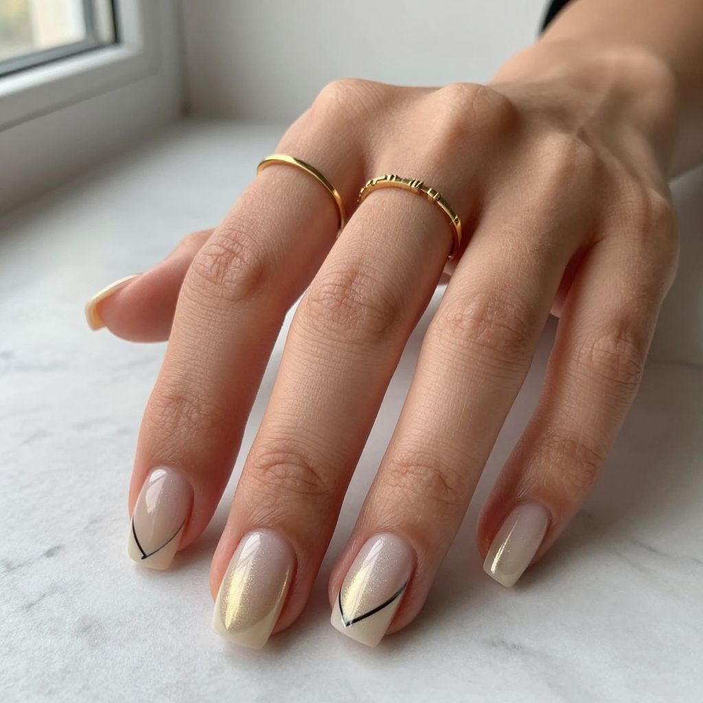 Champagne Sparkle with Geometric Accents