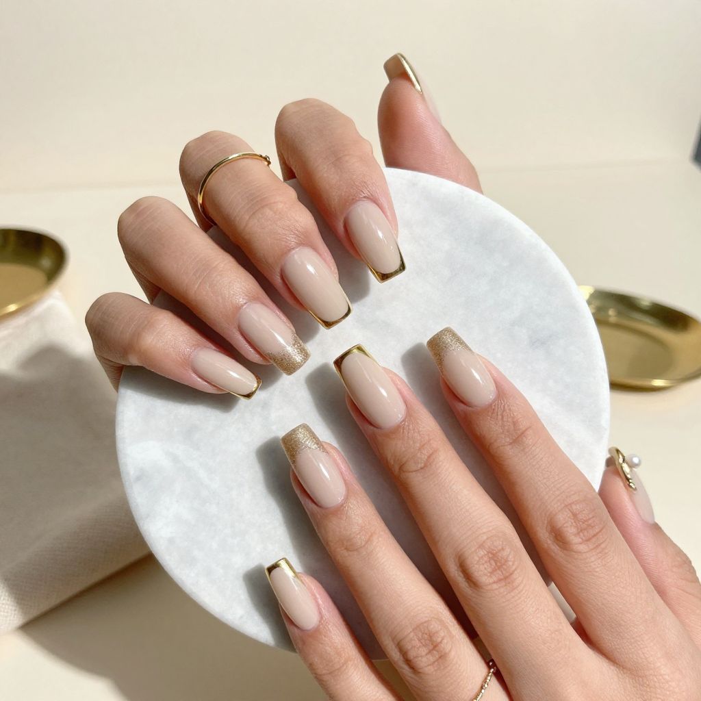 Minimalist Gold Cuff with Neutral Base