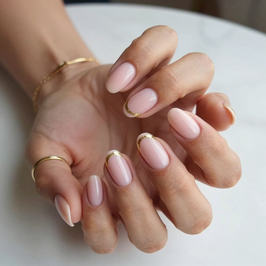 Blush and Gold Detail Ballerina